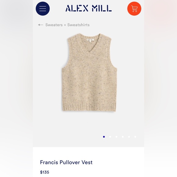 Alex Mill Sweaters - Alex Mill Francis Pullover Vest in Oatmeal
